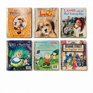 📚 Vintage Little Golden Books Lot – Disney, Sesame Street, Peanuts